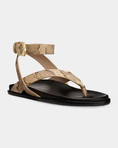 Stuart Weitzman MaryKate Snake-Printed Leather Sandals | Thumbnail 5