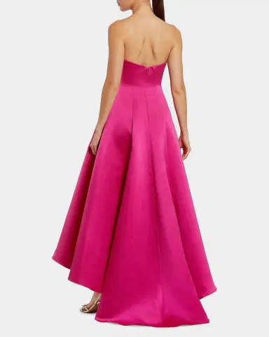 Mac Duggal 3D Floral Appliqué Satin A-Line Gown | Thumbnail 2 Mac Duggal 3D Floral Appliqué Satin A-Line Gown | Thumbnail 2