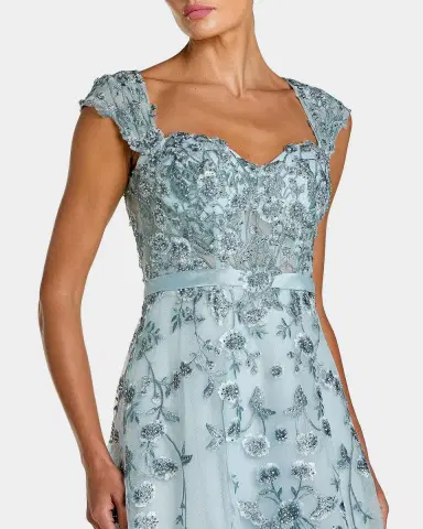 Mac Duggal Floral-Embroidered Sweetheart Gown | Thumbnail 3 Mac Duggal Floral-Embroidered Sweetheart Gown | Thumbnail 3