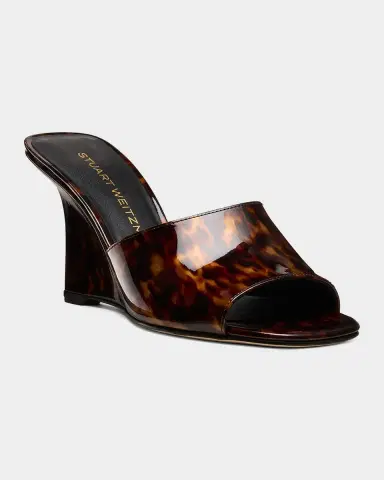 Stuart Weitzman 85mm Vinnie Patent Leather Wedge Mules | Thumbnail 4 Stuart Weitzman 85mm Vinnie Patent Leather Wedge Mules | Thumbnail 4