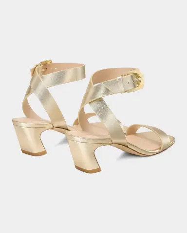 Stuart Weitzman 50mm Sai Metallic Leather Ankle-Strap Sandals | Thumbnail 2