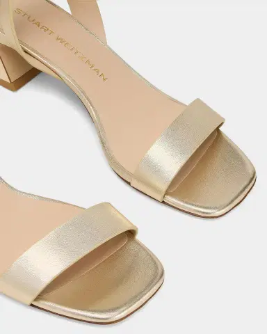 Stuart Weitzman 50mm Sai Metallic Leather Ankle-Strap Sandals | Thumbnail 3