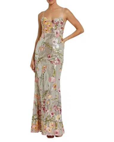 Mac Duggal Bustier Floral Appliqué Gown | Thumbnail 1 Mac Duggal Bustier Floral Appliqué Gown | Thumbnail 1