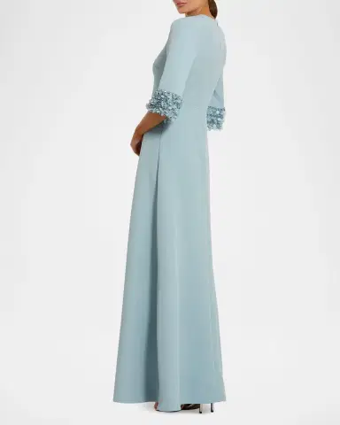 Mac Duggal Crystal & Sequin-Embellished Crepe Gown | Thumbnail 2