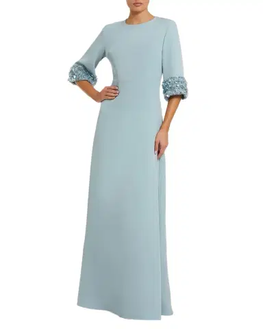 Mac Duggal Crystal & Sequin-Embellished Crepe Gown | Thumbnail 1