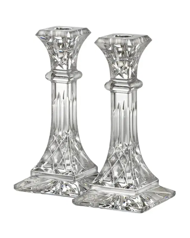 Waterford Crystal Medium Lismore Candlestick, Set of 2