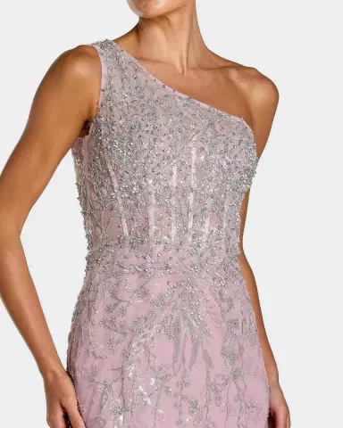 Mac Duggal Embellished One-Shoulder Gown | Thumbnail 3 Mac Duggal Embellished One-Shoulder Gown | Thumbnail 3