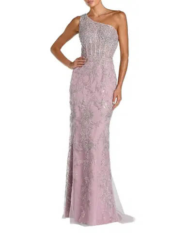 Mac Duggal Embellished One-Shoulder Gown | Thumbnail 1 Mac Duggal Embellished One-Shoulder Gown | Thumbnail 1