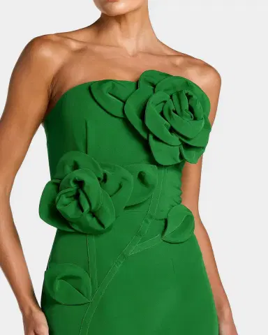 Mac Duggal Floral Embellished Crepe Strapless Maxi Dress | Thumbnail 2
