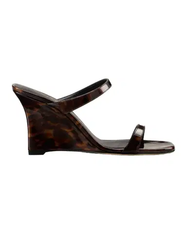 Stuart Weitzman 85mm Vinnie Patent Leather Wedge Mules | Thumbnail 1