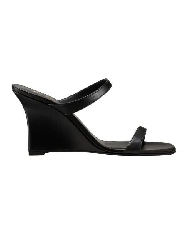Stuart Weitzman 85mm Vinnie Leather Wedge Sandals