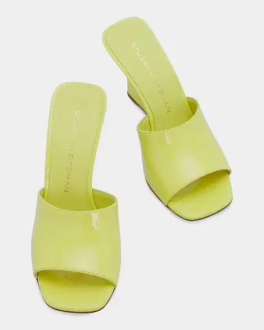 Stuart Weitzman 85mm Vinnie Patent Leather Wedge Mules | Thumbnail 2