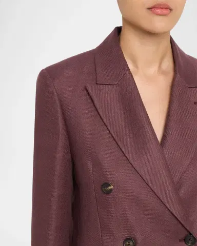 Brunello Cucinelli Double-Breasted Linen Suit Jacket | Thumbnail 5