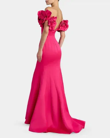 Mac Duggal Embellished Satin Off-Shoulder Trumpet Gown | Thumbnail 2 Mac Duggal Embellished Satin Off-Shoulder Trumpet Gown | Thumbnail 2