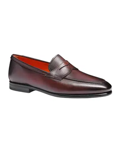 Santoni Men's Carlo Leather Penny Loafers | Thumbnail 1 Santoni Men's Carlo Leather Penny Loafers | Thumbnail 1
