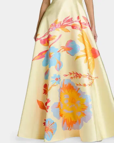 Mac Duggal Floral Mikado A-Line Strapless Gown | Thumbnail 3 Mac Duggal Floral Mikado A-Line Strapless Gown | Thumbnail 3
