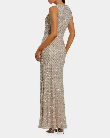 Mac Duggal Evening Sequined Mesh Column Gown | Thumbnail 2 Mac Duggal Evening Sequined Mesh Column Gown | Thumbnail 2