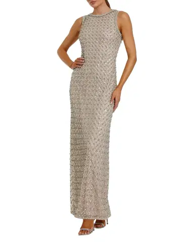 Mac Duggal Evening Sequined Mesh Column Gown | Thumbnail 1 Mac Duggal Evening Sequined Mesh Column Gown | Thumbnail 1
