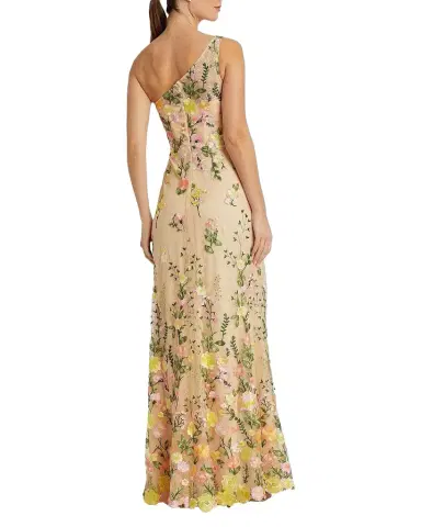 Mac Duggal One-Shoulder Floral Embroidered Gown | Thumbnail 1 Mac Duggal One-Shoulder Floral Embroidered Gown | Thumbnail 1