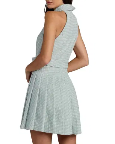 Mac Duggal Bouclé Pleated Button-Front Minidress | Thumbnail 1