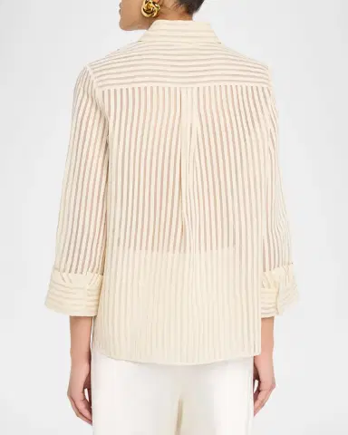 TWP Boyfriend Shirt in Ribbon on Organza | Thumbnail 2