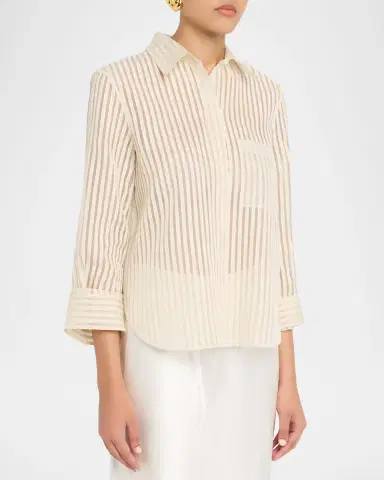 TWP Boyfriend Shirt in Ribbon on Organza | Thumbnail 3