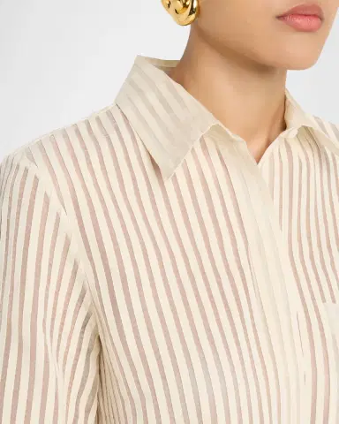 TWP Boyfriend Shirt in Ribbon on Organza | Thumbnail 4