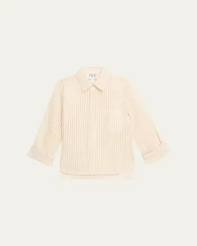 TWP Boyfriend Shirt in Ribbon on Organza | Thumbnail 5