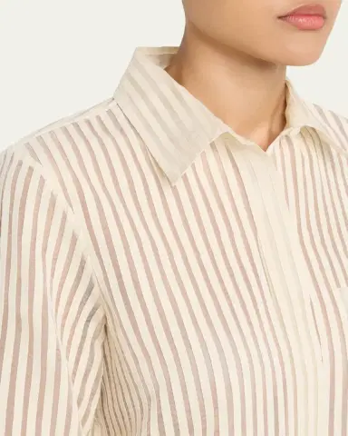 TWP Boyfriend Shirt in Ribbon on Organza | Thumbnail 9