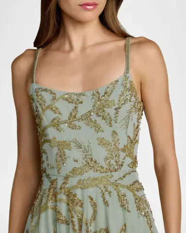 Mac Duggal Embellished Mesh Midi-Dress | Thumbnail 4 Mac Duggal Embellished Mesh Midi-Dress | Thumbnail 4
