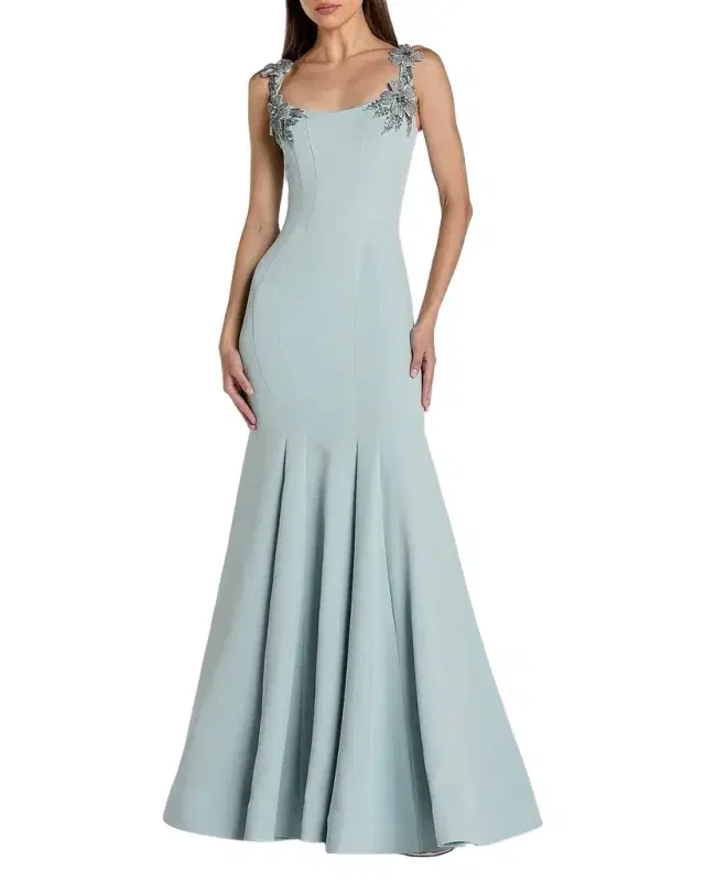 Mac Duggal Embellished Crepe Mermaid Gown