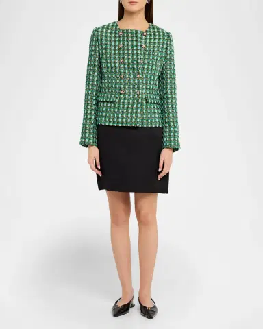 Elie Tahari The Eleni Woven Double-Breasted Jacket | Thumbnail 2 Elie Tahari The Eleni Woven Double-Breasted Jacket | Thumbnail 2