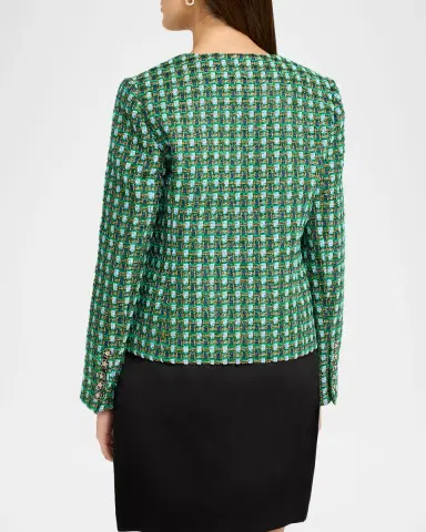 Elie Tahari The Eleni Woven Double-Breasted Jacket | Thumbnail 3 Elie Tahari The Eleni Woven Double-Breasted Jacket | Thumbnail 3