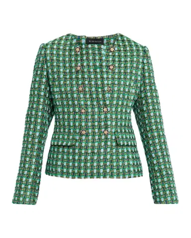 Elie Tahari The Eleni Woven Double-Breasted Jacket | Thumbnail 1 Elie Tahari The Eleni Woven Double-Breasted Jacket | Thumbnail 1