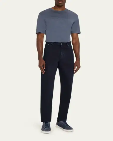 ZEGNA Men's Cotton Slim Fit Five-Pocket Pants | Thumbnail 6