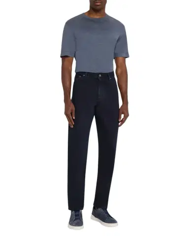 ZEGNA Men's Cotton Slim Fit Five-Pocket Pants | Thumbnail 1