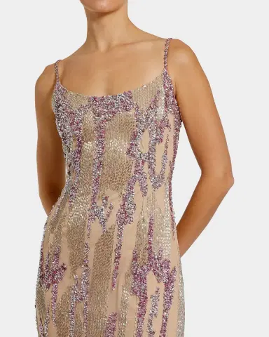 Mac Duggal Evening Sequined Mesh Gown | Thumbnail 2
