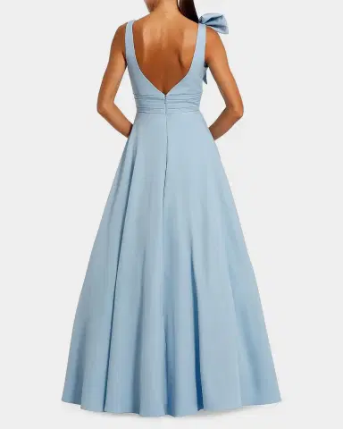 Mac Duggal Crepe Sleeveless V-Neck Gown | Thumbnail 2 Mac Duggal Crepe Sleeveless V-Neck Gown | Thumbnail 2
