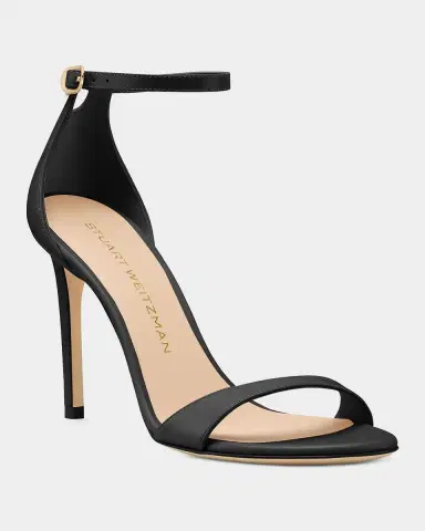 Stuart Weitzman 100mm Nudist II Leather Ankle-Strap Sandals | Thumbnail 4