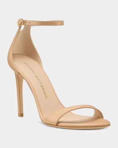Stuart Weitzman 100mm Nudist II Leather Ankle-Strap Sandals | Thumbnail 6