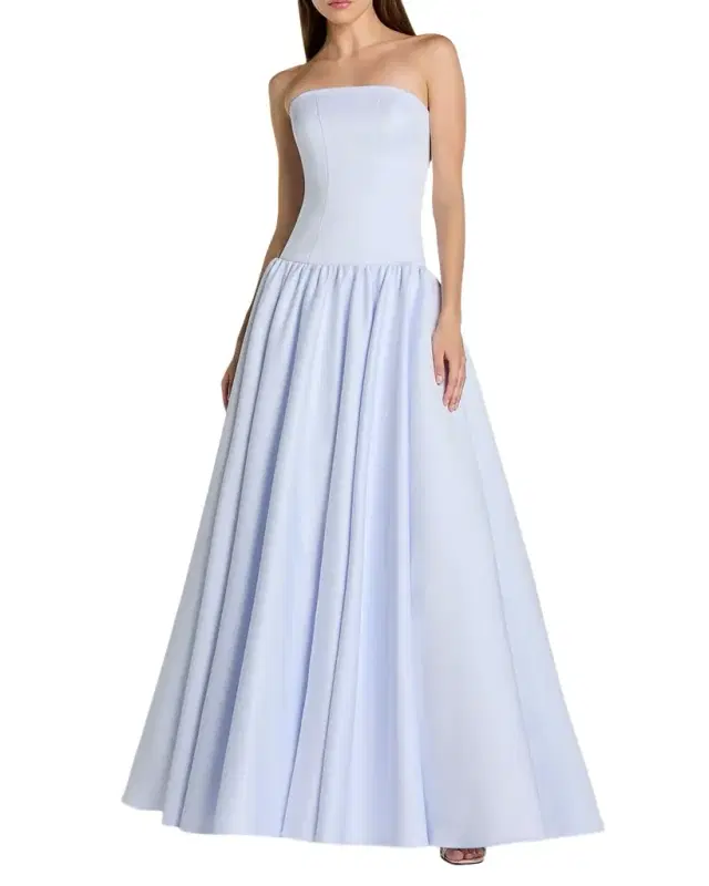 Strapless A-Line Satin Gown