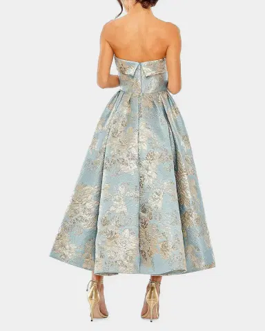Mac Duggal Floral Brocade Midi Dress | Thumbnail 2 Mac Duggal Floral Brocade Midi Dress | Thumbnail 2