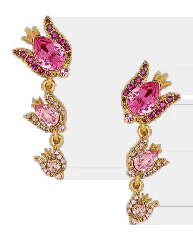 Oscar de la Renta Rose Crystal Triple Drop Earrings | Thumbnail 2