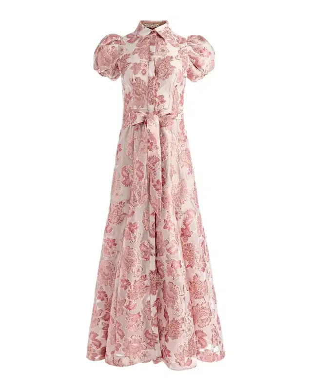 Henrietta Metallic Floral Jacquard Maxi Dress