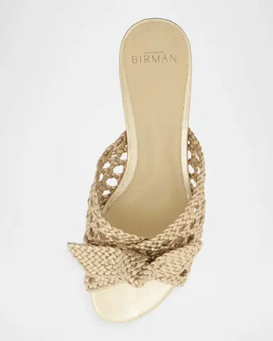 Alexandre Birman Belinda Woven Metallic Leather Flat Slide Sandals | Thumbnail 6 Alexandre Birman Belinda Woven Metallic Leather Flat Slide Sandals | Thumbnail 6