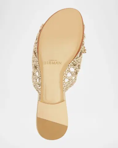 Alexandre Birman Belinda Woven Metallic Leather Flat Slide Sandals | Thumbnail 7 Alexandre Birman Belinda Woven Metallic Leather Flat Slide Sandals | Thumbnail 7