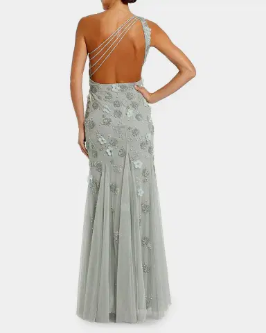 Mac Duggal Floral Appliqué One-Shoulder Gown | Thumbnail 2
