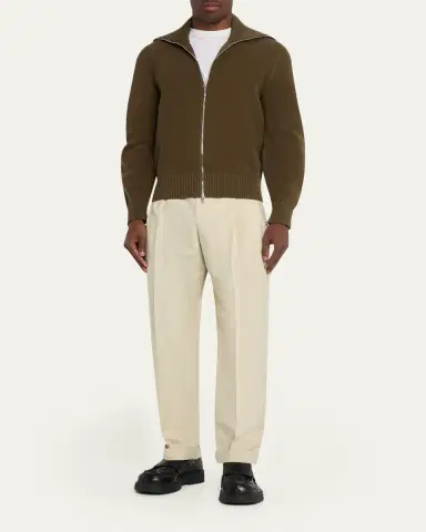 Bottega Veneta Men's Wool and Cotton Tapered-Leg Trousers | Thumbnail 6 Bottega Veneta Men's Wool and Cotton Tapered-Leg Trousers | Thumbnail 6