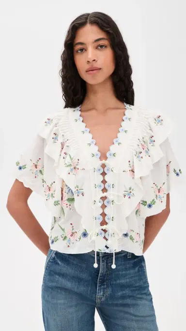 Sea Serafina Embroidered Top Cream | Thumbnail 2