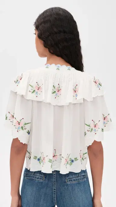 Sea Serafina Embroidered Top Cream | Thumbnail 3